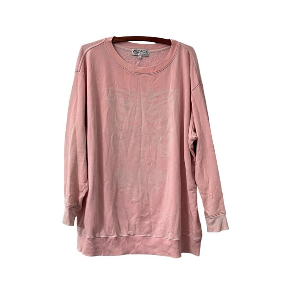 Wildfox Pink Skeleton Ribcage Motif Oversized Pullover Sweatshirt Size Medium - Picture 1 of 6